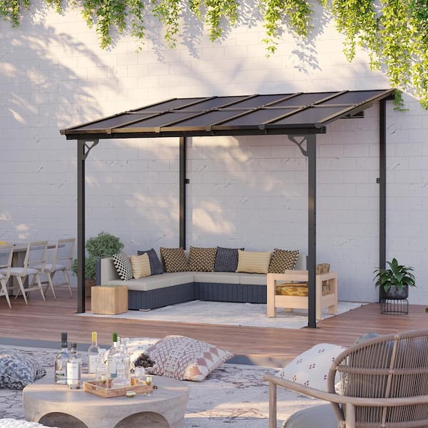 Sizzim 10 x Outdoor Aluminum Wall-Mounted Gazebo Pergola