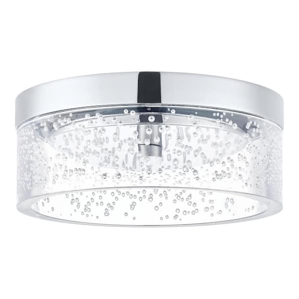 Home Decorators Collection Kipling 7.87 in. 1-Light Chrome LED Flushmount