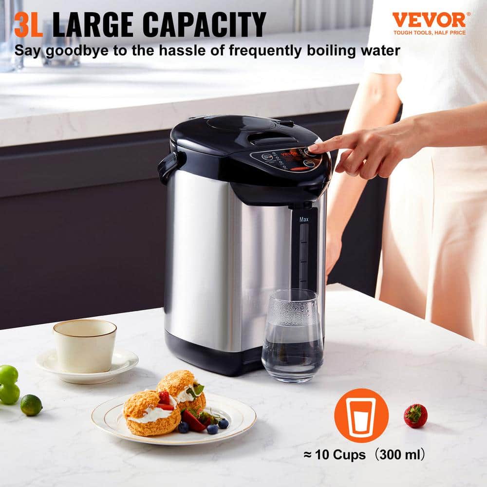 VEVOR 3L Stainless Steel Electric Countertop Hot Water Dispenser