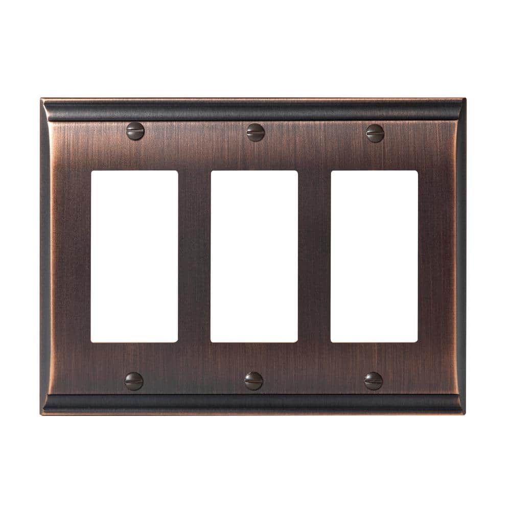 Bronze 3-Gang Decorator/Rocker Wall Plate (1-Pack)