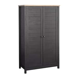 Cottage Road Raven Oak Accent Storage Cabinet with Adjustable Shelves and Framed Panel Doors
