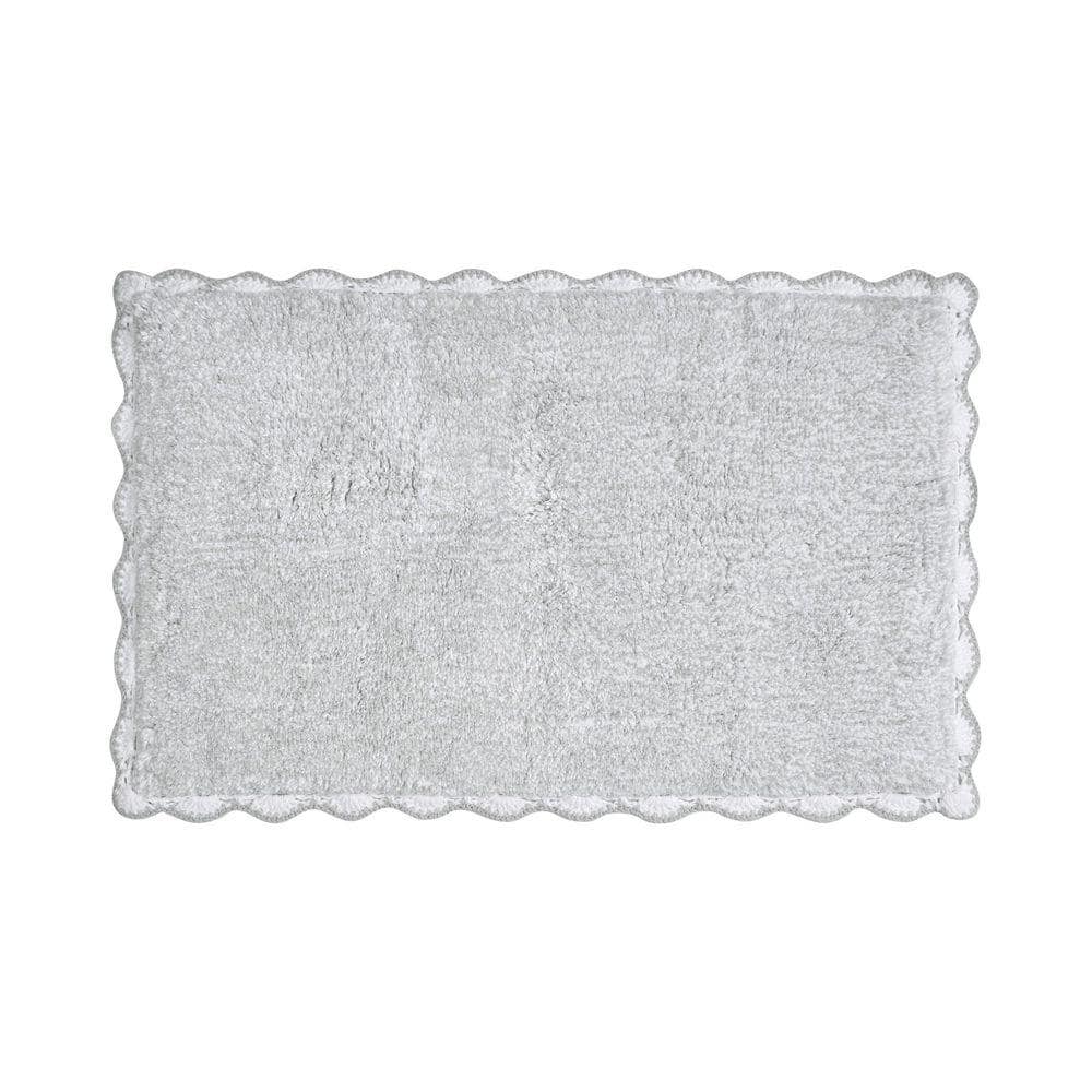 Laura Ashley Heathered Crochet Border Glacier Gray 17 in. x 24 in