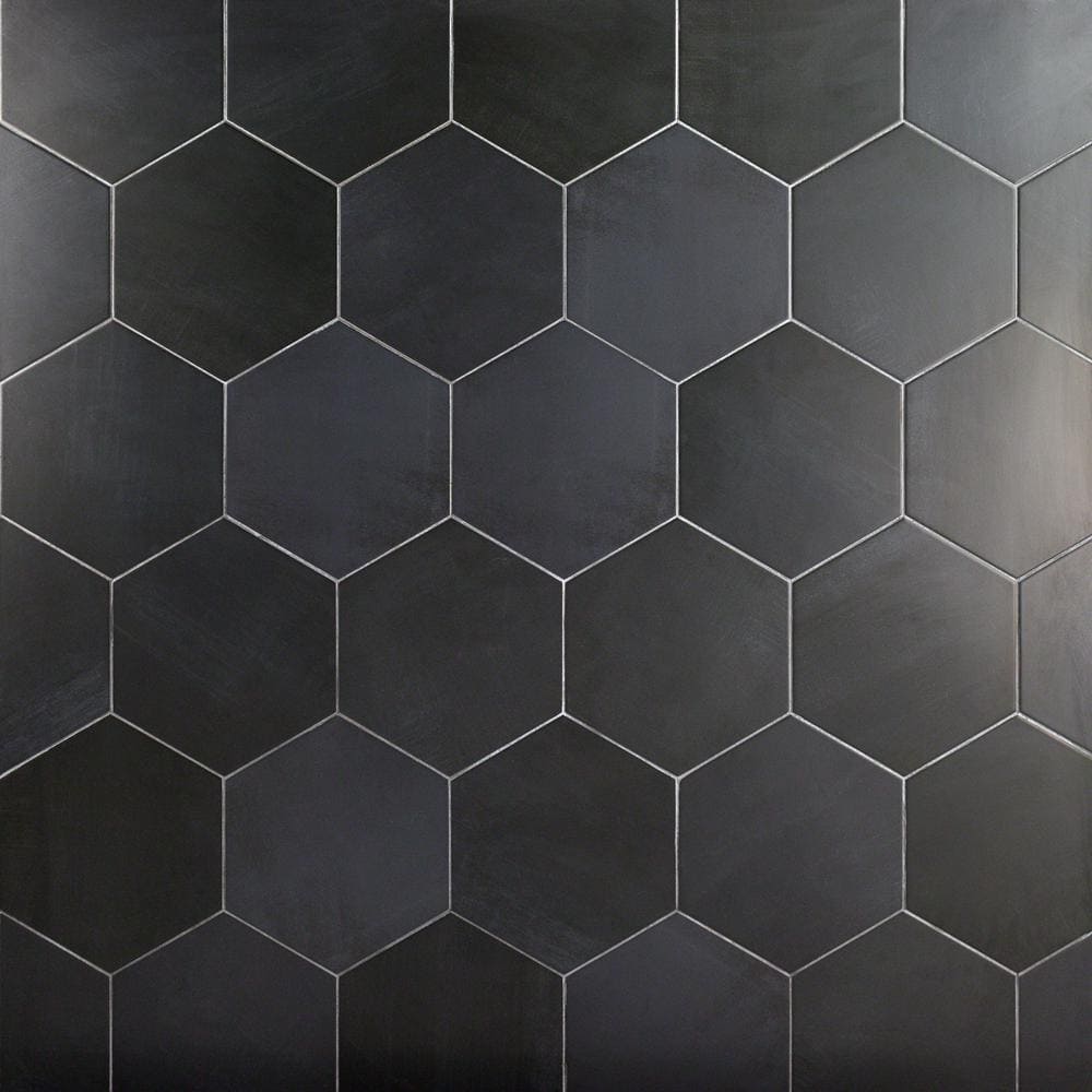 Turner Dark Gray Hexagon Porcelain Floor and Wall Tile