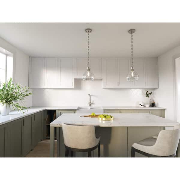 Merriam 8 in. 1-Light Brushed Nickel Pendant Light Display