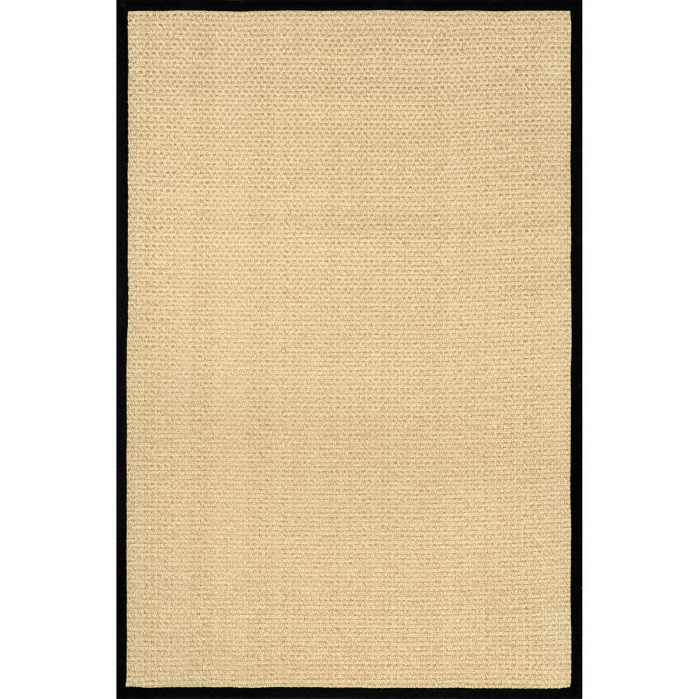 Meena Black and Tan Faux Seagrass 5x8 Indoor/Outdoor Area Rug