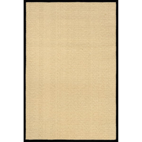 nuLOOM Meena Faux Seagrass Black 5 ft. x 8 ft. Bordered Indoor/Outdoor Area Rug