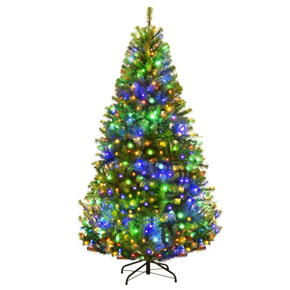 ANGELES HOME 6 ft. Green Pre-Lit LED Artificial Christmas Tree with ...