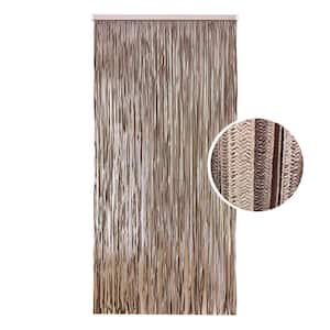 Braided Paper Chevron Curtain Door or Doorway 94 Strings 78.8"H x 35.5"W Light Filtering Sheer Curtain 1 Panel Taupe