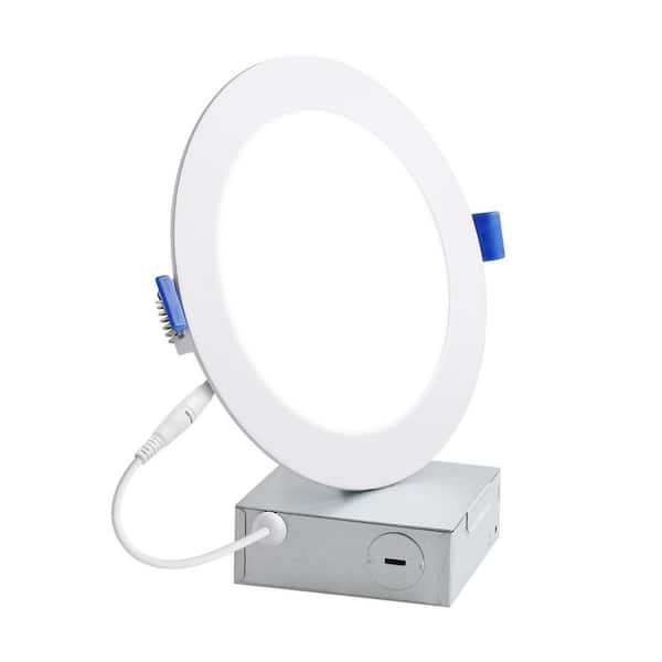 AI Smart 6 In. RGB and CCT Canless Downlight, Slim Integrated LED Recessed Light Trim 12W, APP and Voice Control, 4-Pack