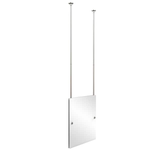 Allied Brass 21 in. x 26 in. Frameless Rectangle Ceiling Hung Mirror in Satin Nickel
