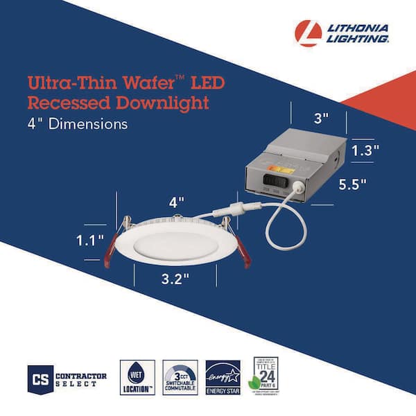 lithonia lighting led ultra thin wafer 4 inch