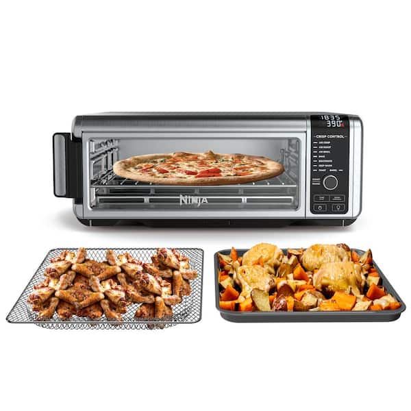 NINJA Stainless Steel Foodi Digital Air Fry Oven, Convection Oven, Toaster, Air Fryer, Flip-Away for Storage (SP101)