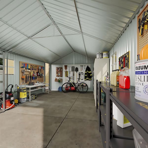Sizzim Extra Large 20 ft. W x 12 ft. D Metal Shed For Vehicles