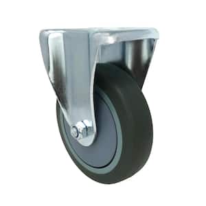 5 in. Gray Rubber Like TPR and Steel Rigid Plate Caster with 350 lb. Load Rating