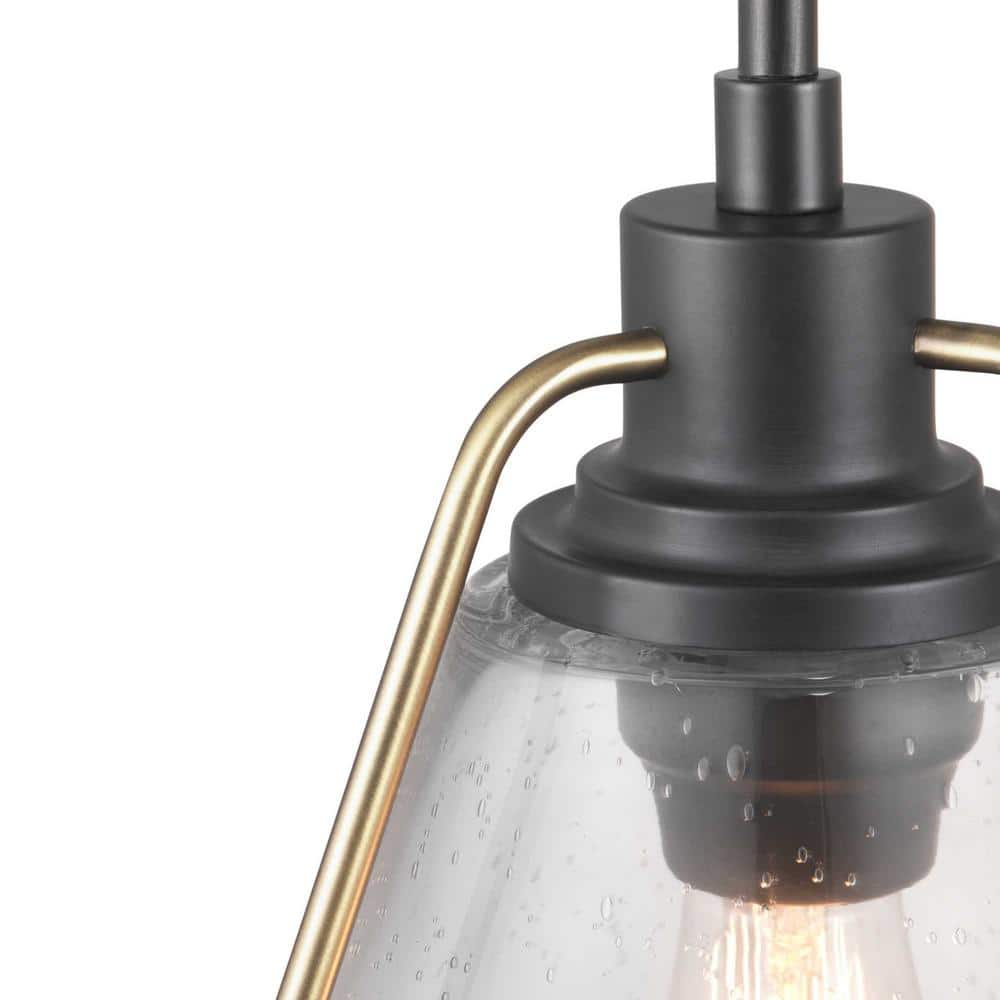 Antique Bronze Geometric Glass LED Pendant Light