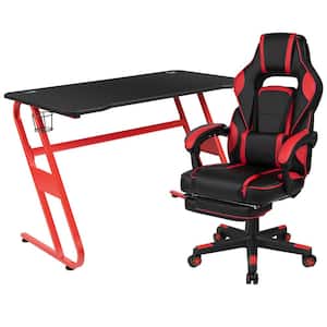 51.5 in. Red Gaming Desk and Chair Set