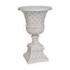 MPG 26.5 in. H. Light Aged White Cast Stone Fiberglass Lattice Urn and ...