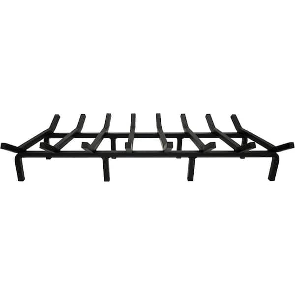36 in. Heavy Duty Firewood Rack Solid Cast Iron Log Holder Firewood Rack for Indoor Fireplace and Outdoor Fire Pit