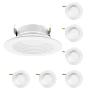 4 in. Adjustable 5CCT Retrofit Recessed Lighting, Dimmable E26 Screw in Fixtures, LED Downlight TP24,750 Lumens 6-Pack