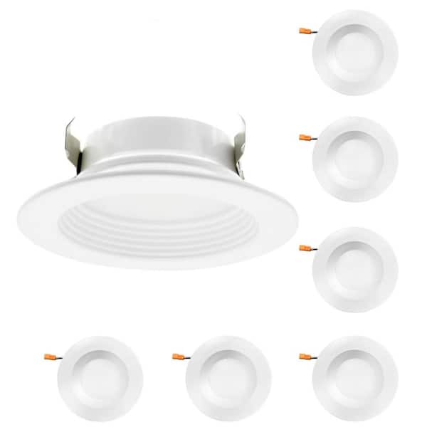 Honbei 4 in. Adjustable 5CCT Retrofit Recessed Lighting, Dimmable E26 Screw in Fixtures, LED Downlight TP24,750 Lumens 6-Pack