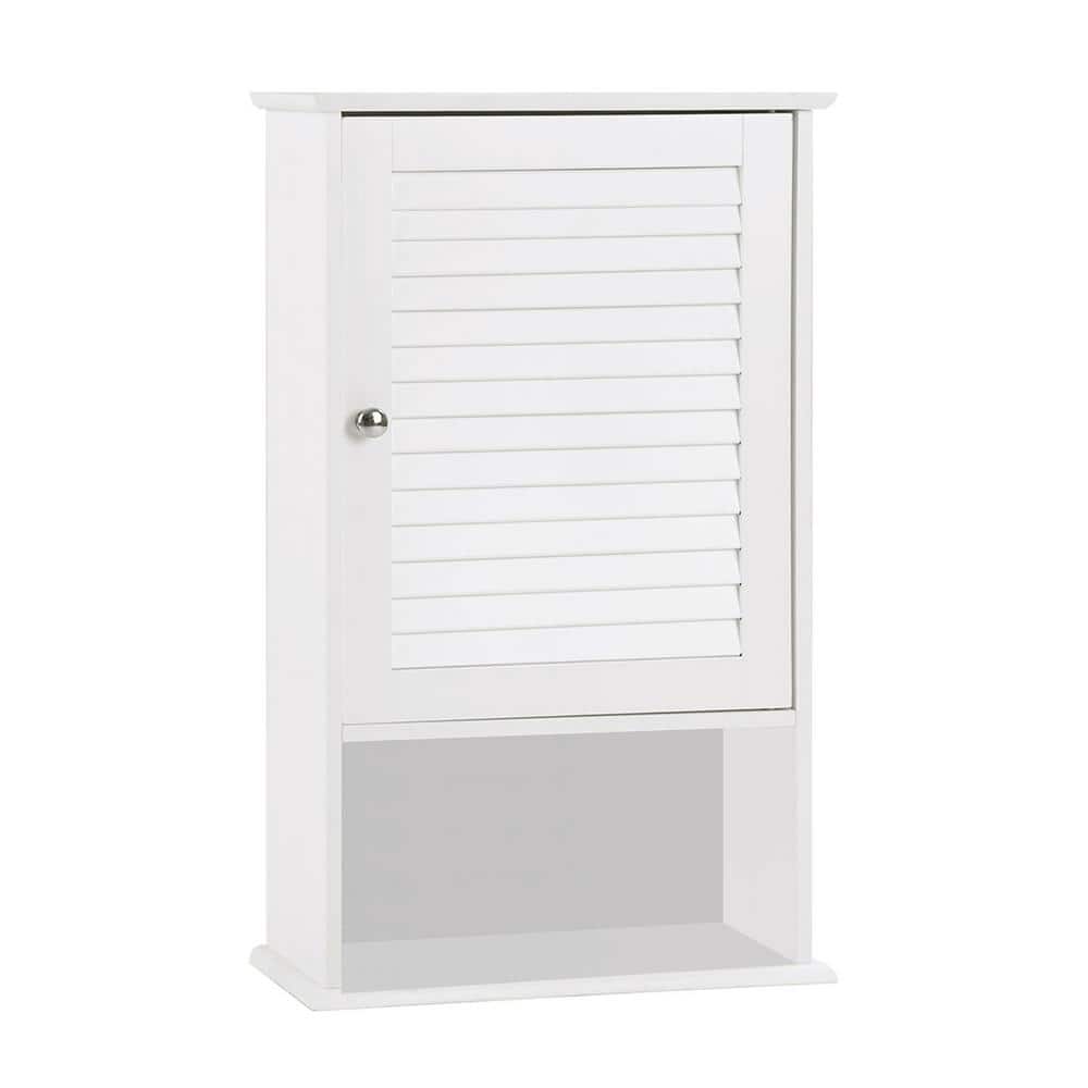 16.5 in. W x 6.5 in. D x 27.5 in. H White Bathroom Storage Wall Cabinet Single Door with Adjustable Shelf and Open Shelf price history on PriceWatchPro