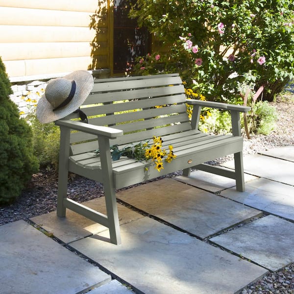 Highwood Weatherly 4 ft. 2-Person Eucalyptus Recycled Plastic Outdoor Garden Bench
