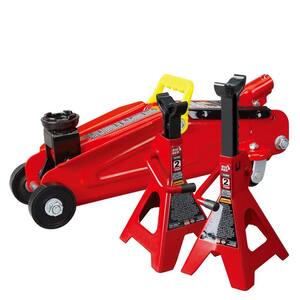 2-Ton Trolley Floor Jack with 2-Ton Jack Stands
