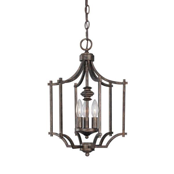 Filament Design 3-Light 19 in. Foyer Rustic Finish-DISCONTINUED