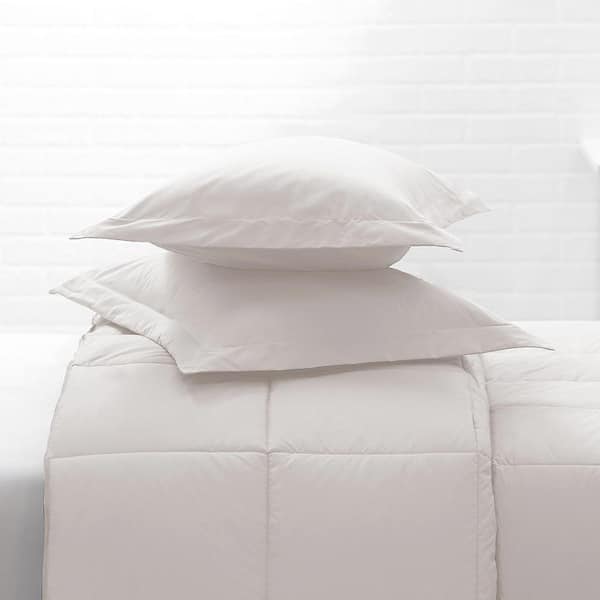 Set of 2 Soft Touch Cotton Twill White King Pillow Shams