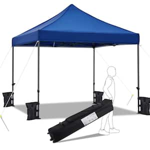 10 ft. x 10 ft. Heavy-Duty Commercial Instant Pop-Up Canopy Tent, Waterproof, 3-Level Adjustable Height