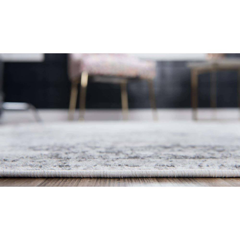 Sofia Collection 13' Square Gray and Beige Synthetic Rug