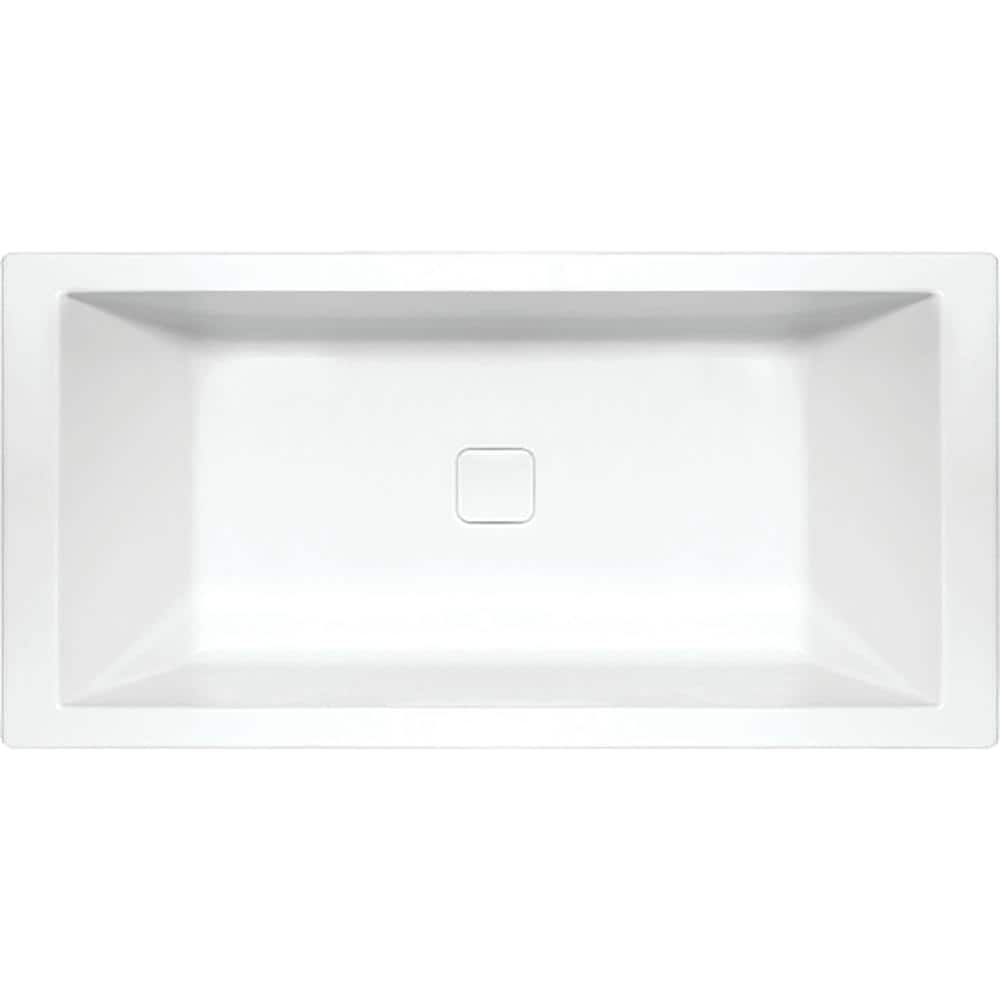 Modern White Acrylic Drop-In Bathtub with Jets
