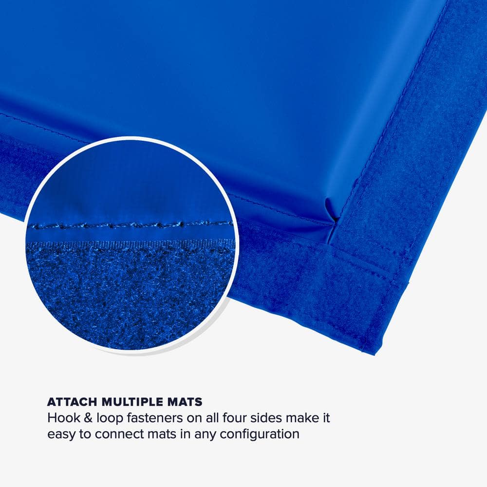 Blue 72" x 48" Vinyl Folding Exercise Mat