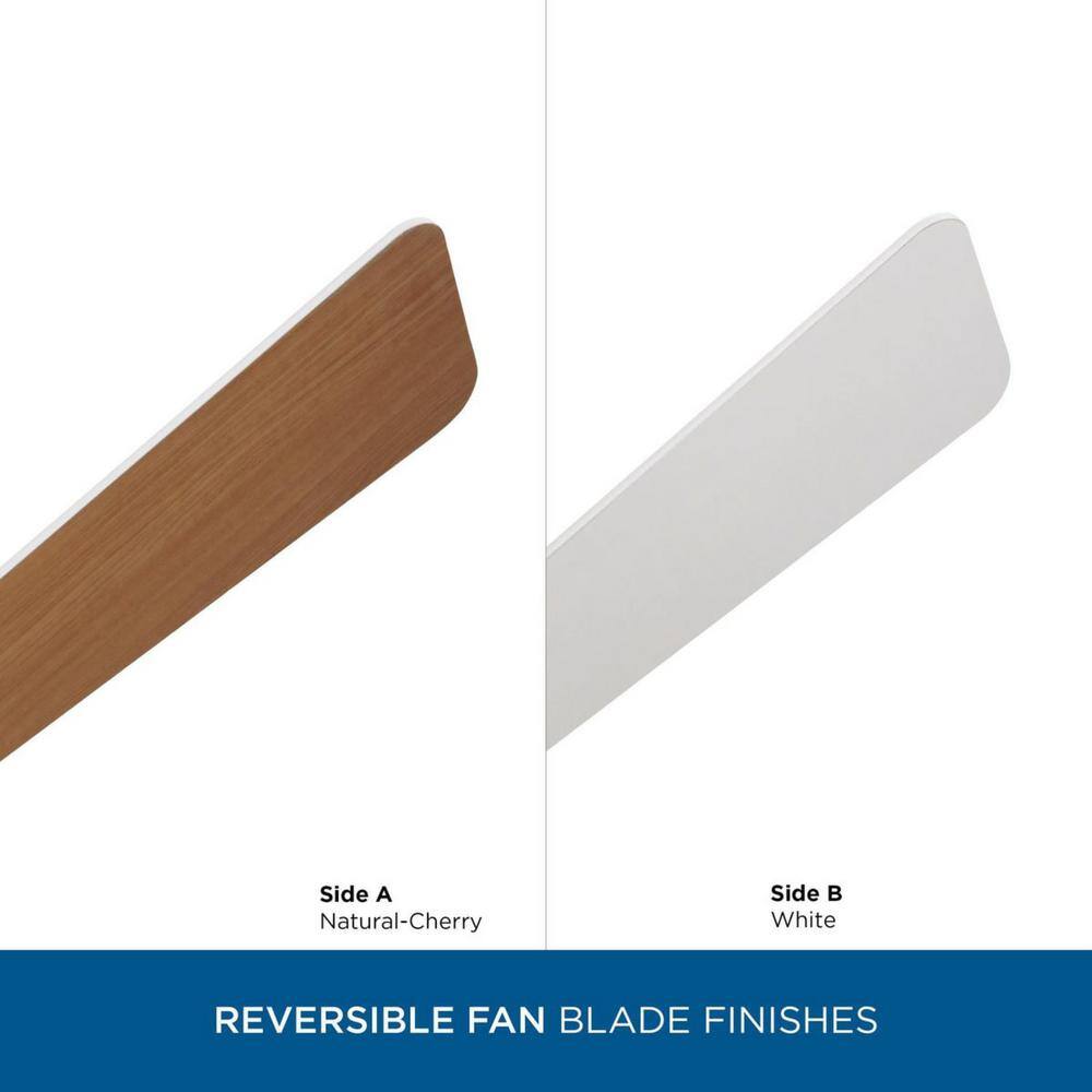 Satin White 52" Ceiling Fan with LED Light and Reversible Blades