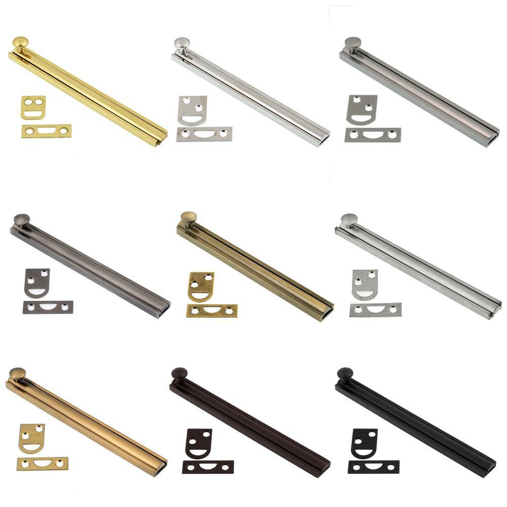 idh by st. simons 11066-005 solid brass surface bolt, antique brass - 8 in.