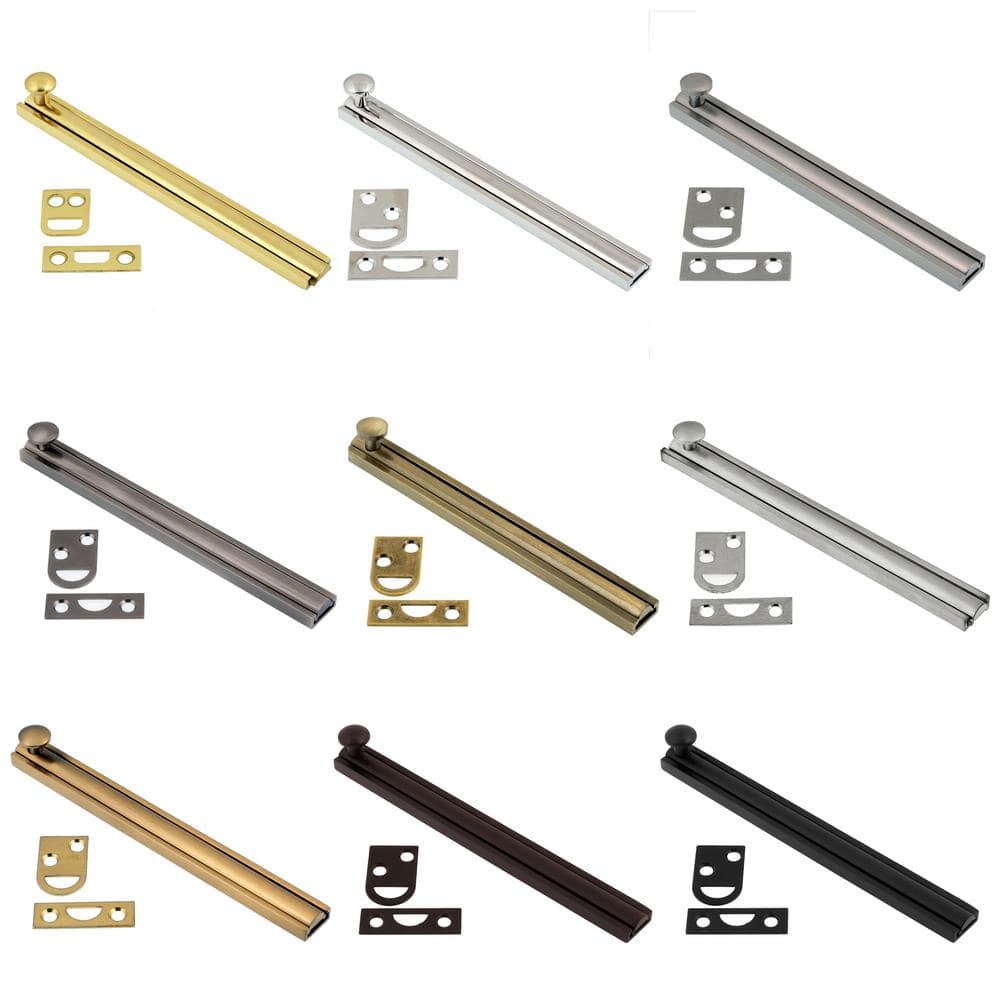 Satin Nickel 6-Inch Solid Brass Surface Bolt