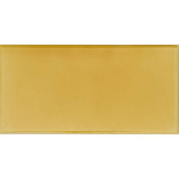 Solistone Hand-Painted Sol Yellow 3 in. x 6 in. Glazed Ceramic Wall Tile (1.25 sq. ft. / case)