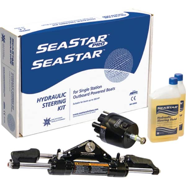 SEASTAR Steering Kit System With 1.7 Helm, Pivot Cylinder and Hydraulic Oil