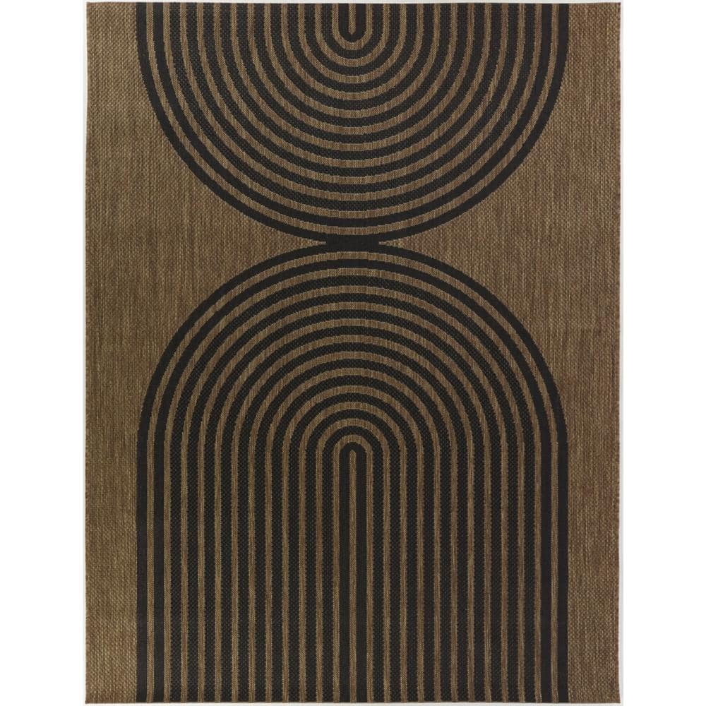 5ft 3in x 7ft Niccolo Modern Rectangular Indoor/Outdoor Rug Tan - Balta Rugs: Loomed Polypropylene, Fade & Stain-Resistant