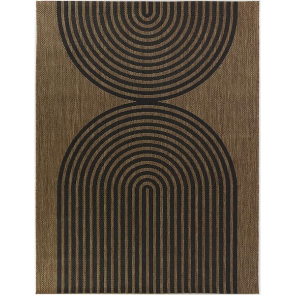 BALTA Niccolo Tan 5 ft. 3 in. x 7 ft. Stripe Indoor/Outdoor Area Rug