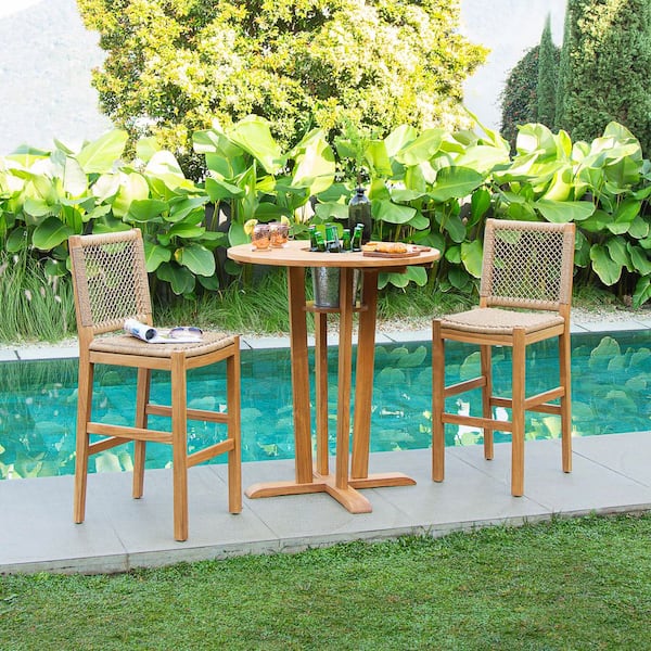 Cambridge Casual Cambridge Casual Charlotte 3-piece Teak Bar Height Outdoor Bistro Set