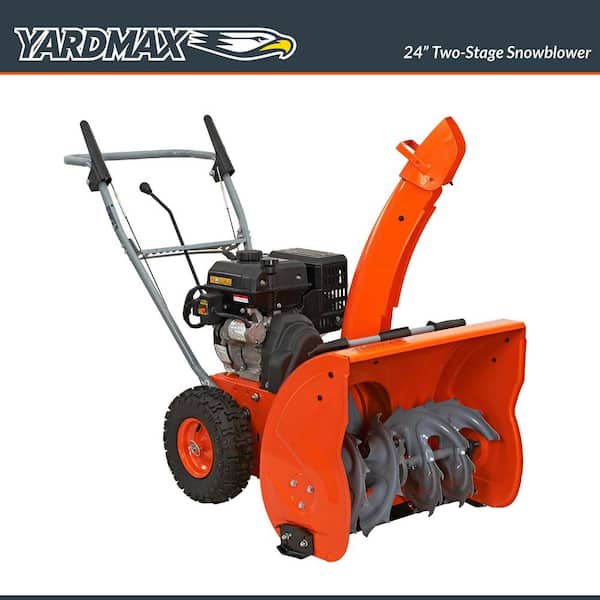 YARDMAX 24 in. 212cc Two-stage Self-propelled Gas Snow Blower with Push-button Electric Start