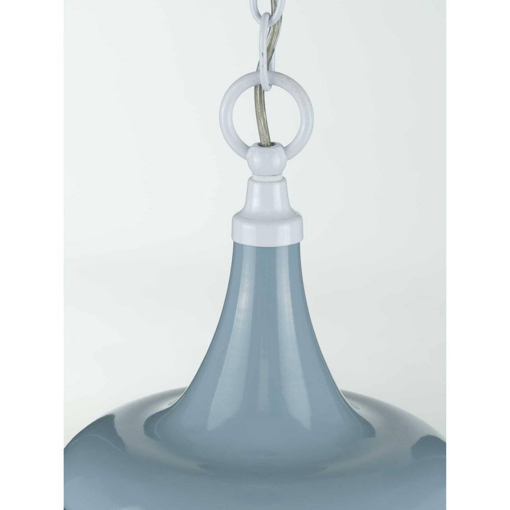 Coastal Blue Farmhouse 12" Mini-Pendant with Aged Brass Accents
