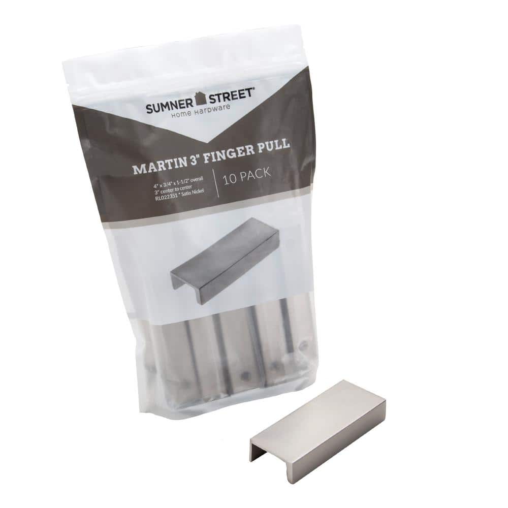 Martin 3" Satin Nickel Rectangular Finger Pull