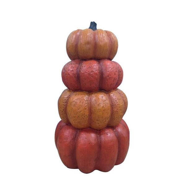 Home Accents Holiday 27 in. Harvest Stacked Pumpkin
