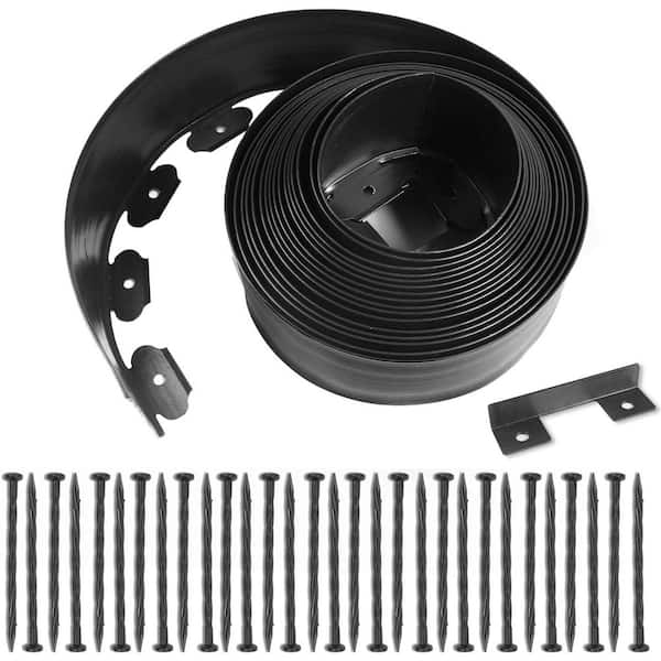 4 in. x 33 ft. No Dig Landscape Edging with 30-Spikes for Gardens, Lawns, and Flower Beds