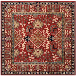 Antiquity Red/Multi 6 ft. x 6 ft. Square Border Area Rug