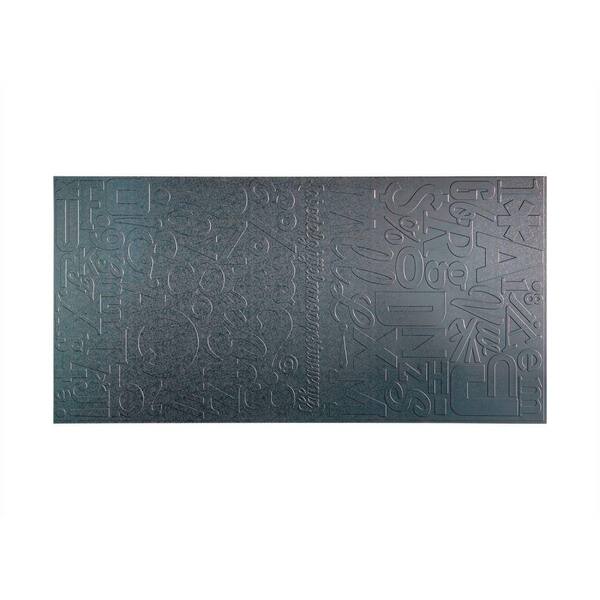 Fasade 96 in. x 48 in. Alphabet Decorative Wall Panel in Galvanized Steel