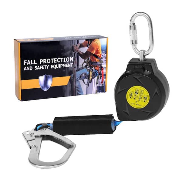 11 ft. Retractable Lifeline Fall Protection Safety Yoyo with Large Hook for Construction Industrial OSHA ANSI Compliant