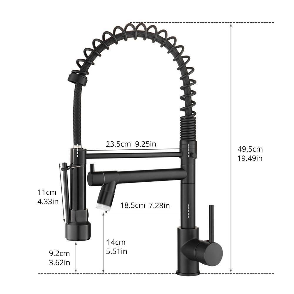 Matte Black Pull Down Kitchen Faucet with Pull-out Spray